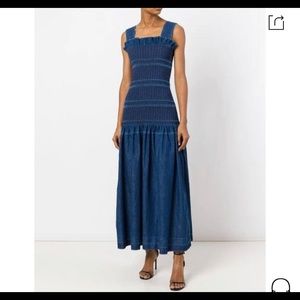 Stella McCartney 'Anija' smocked denim dress EU 46